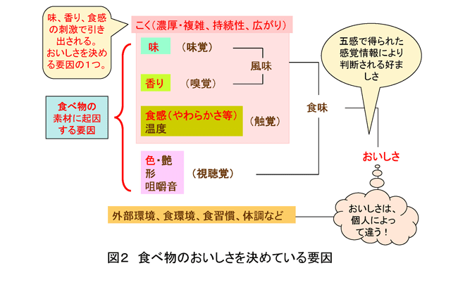 食べ物のおいしさを決めている要因