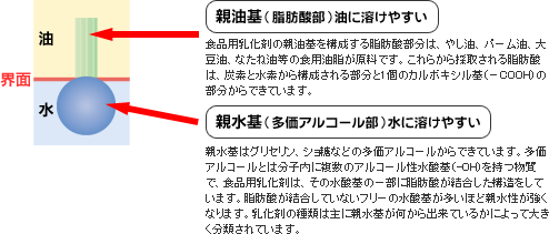 乳化剤分子の構造