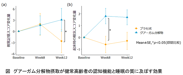 グアーガム分解物摂取が健常高齢者の認知機能と睡眠の質に及ぼす効果